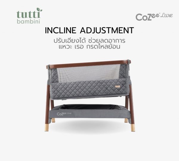 CoZee Luxe Bedside Crib เตียงนอนเด็กสำหรับวางข้างเตียง - Image 9