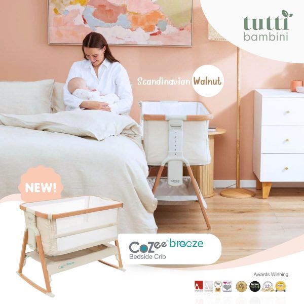 Cozee Breeze Bed side crib with Rocking เตียงนอนเด็กสำหรับวางข้างเตียง(ชุดขาโยก+ล้อ+มุ้ง) - Image 3