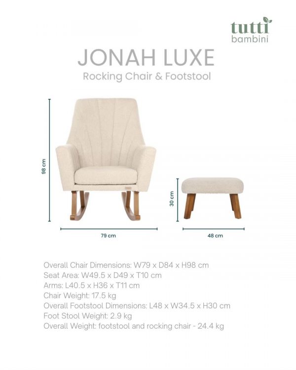 Tutti Bambini Jonah Luxe Rocking Chair & Footstool เก้าอี้โยกให้นม - Image 6