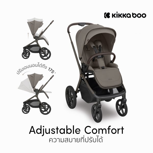 Kikkaboo Goya Platinum 2in1 รถเข็นเด็ก Full-Size พร้อมเปลเด็กพับได้ - Image 5