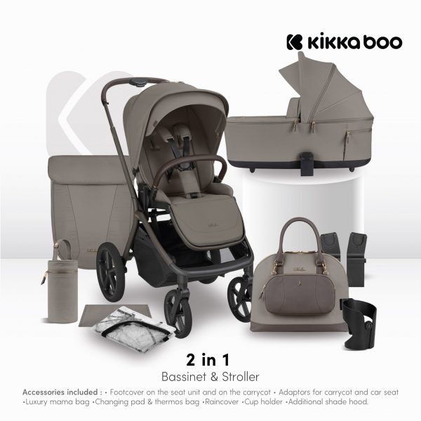 Kikkaboo Goya Platinum 2in1 รถเข็นเด็ก Full-Size พร้อมเปลเด็กพับได้ - Image 8