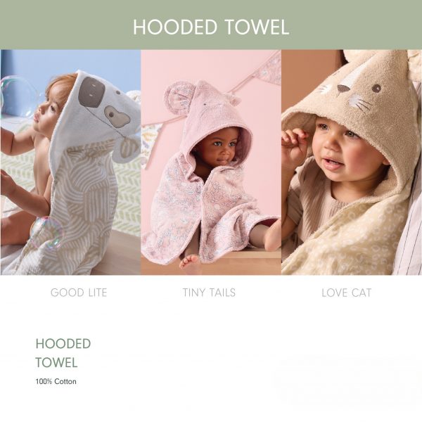 Tutti Bambini Hooded Towel ผ้าขนหนูคลุมหัวสำหรับเด็ก เนื้อผ้านุ่ม ซึมซับน้ำได้ดี ซักเครื่องได้ - Image 2