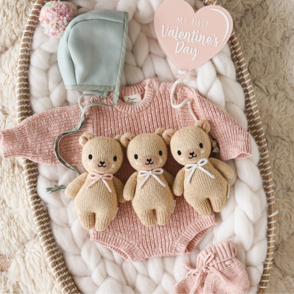 Baby honey bear (blush bow) 7 inch - Image 3