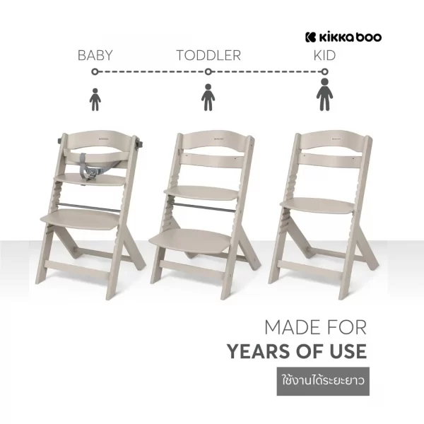 Kikkaboo Nordy Wooden Highchair - Image 3
